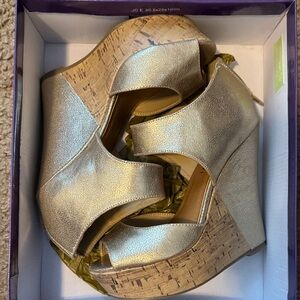 Madden Girl Metallic Gold Wedges